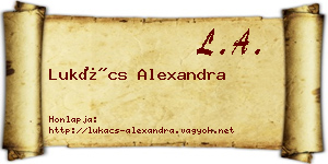 Lukács Alexandra névjegykártya